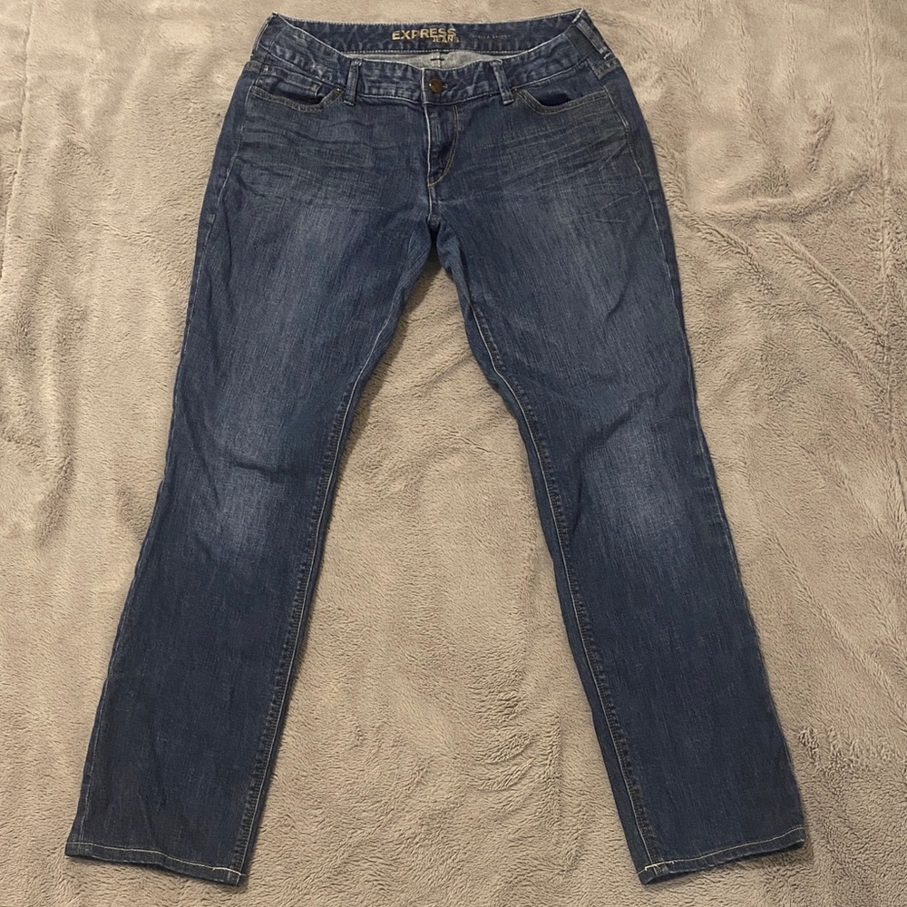 Express Indigo Straight Leg Jeans